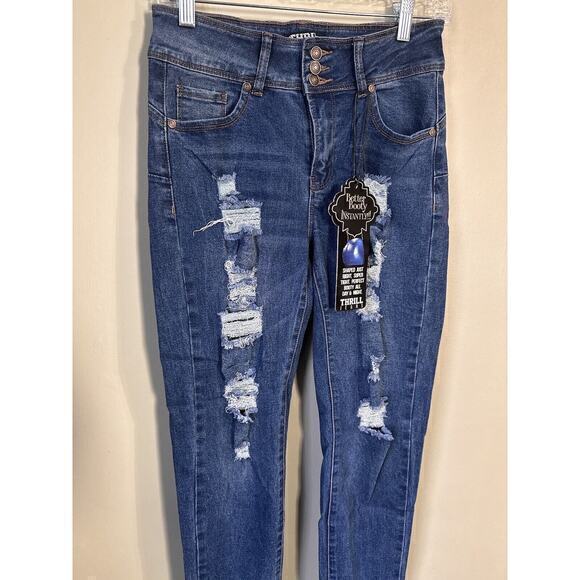 Thrill Jeans Better Booty Instantly Size 9 Juniors Jeans Distressed Casual - Picture 3 of 14